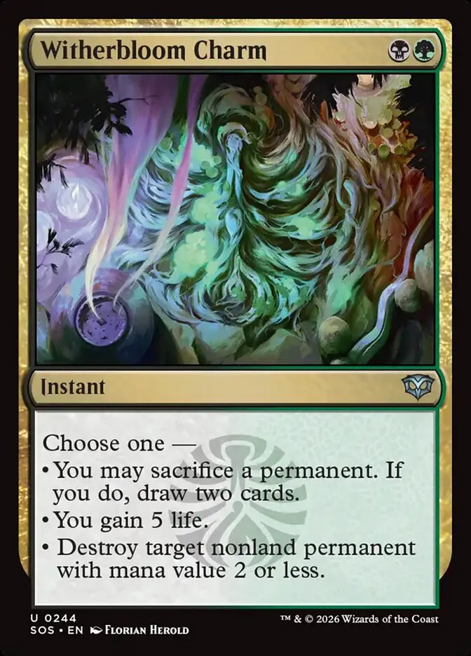 2026 Secrets of Strixhaven Witherbloom Charm #244 uncommon card image