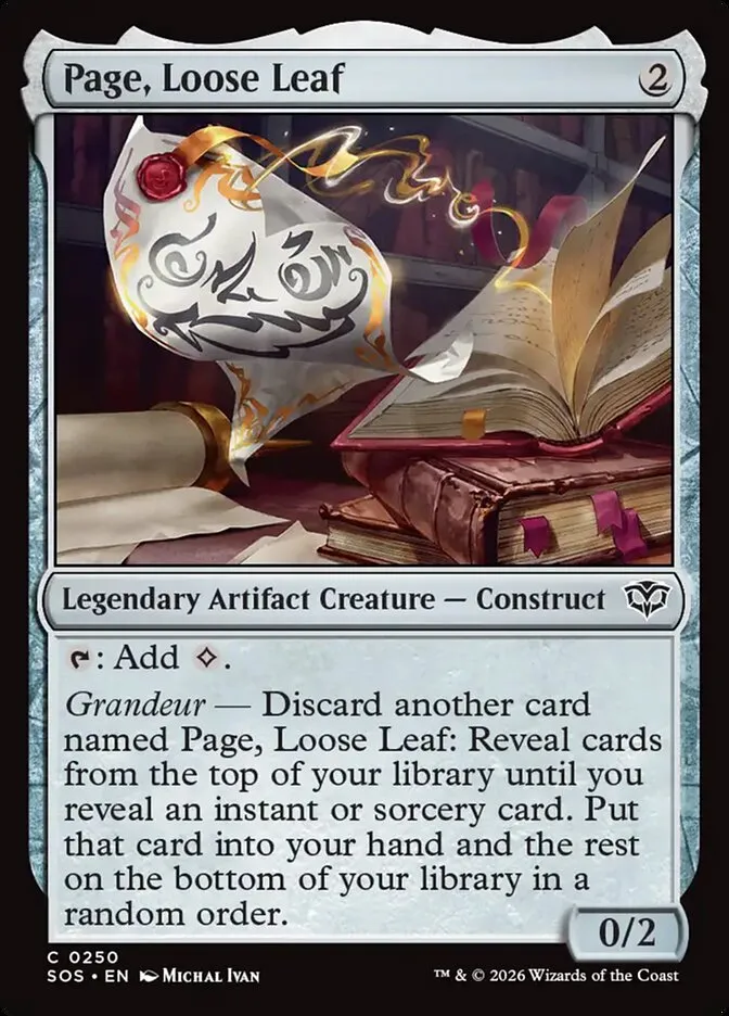 2026 Secrets of Strixhaven Page, Loose Leaf #250 common card image