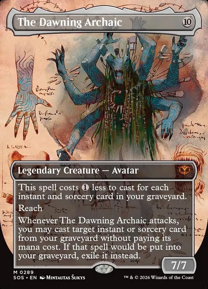 2026 Secrets of Strixhaven The Dawning Archaic mythic #289 mythic card image