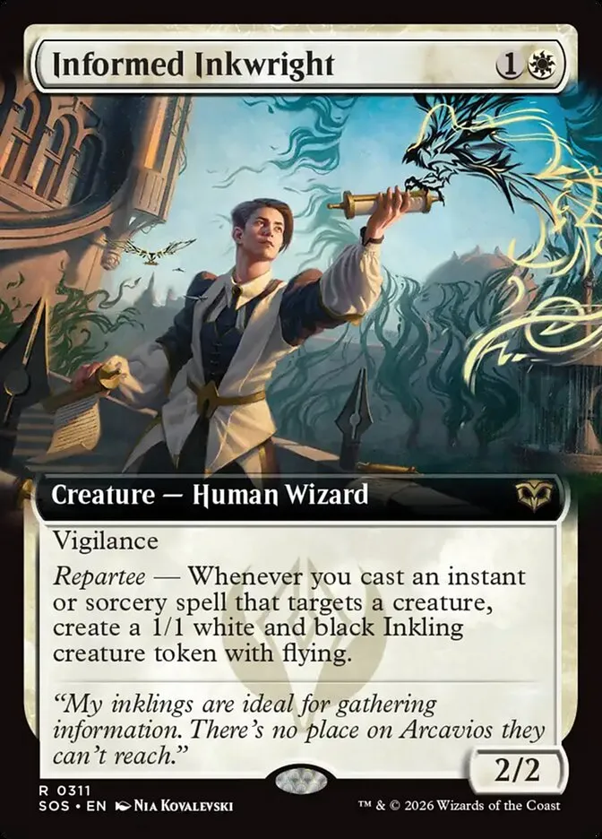 2026 Secrets of Strixhaven Informed Inkwright [Extended Art Foil] rare #311 rare card image