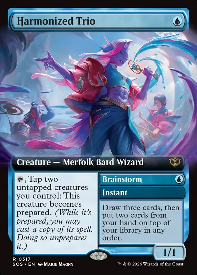 2026 Secrets of Strixhaven Harmonized Trio // Brainstorm [Extended Art Foil] rare #317 rare card image