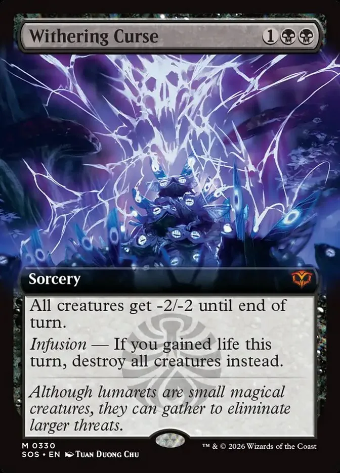 2026 Secrets of Strixhaven Withering Curse [Extended Art Foil] mythic #330 mythic card image
