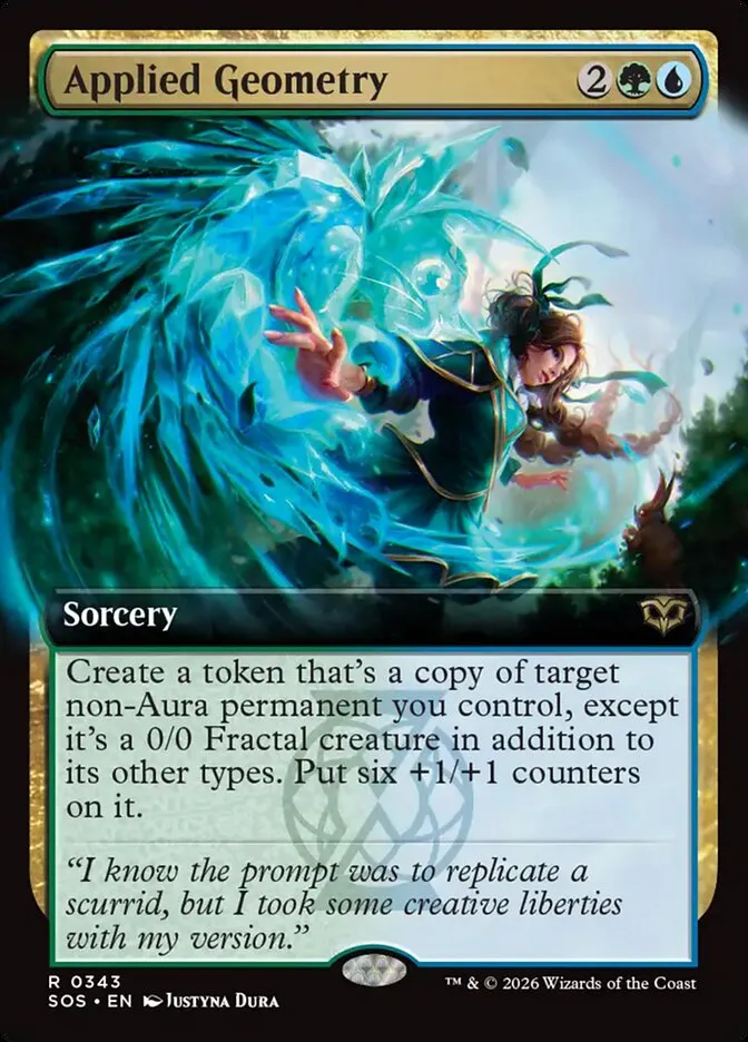 2026 Secrets of Strixhaven Applied Geometry [Extended Art Foil] rare #343 rare card image