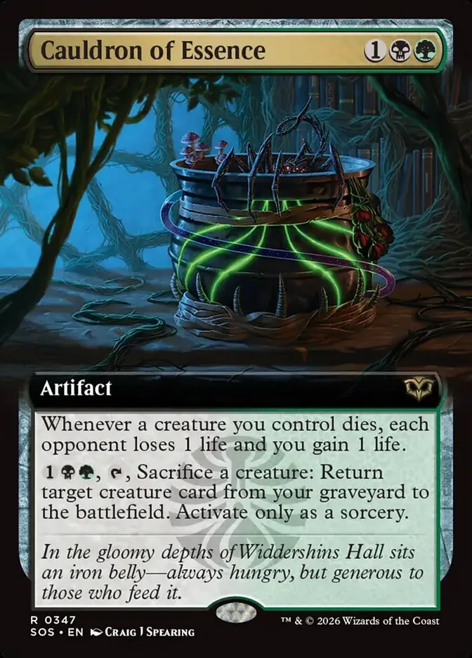 2026 Secrets of Strixhaven Cauldron of Essence [Extended Art Foil] rare #347 rare card image