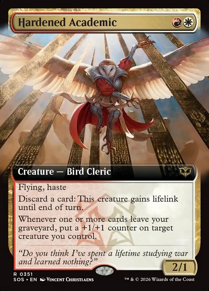 2026 Secrets of Strixhaven Hardened Academic [Extended Art Foil] rare #351 rare card image