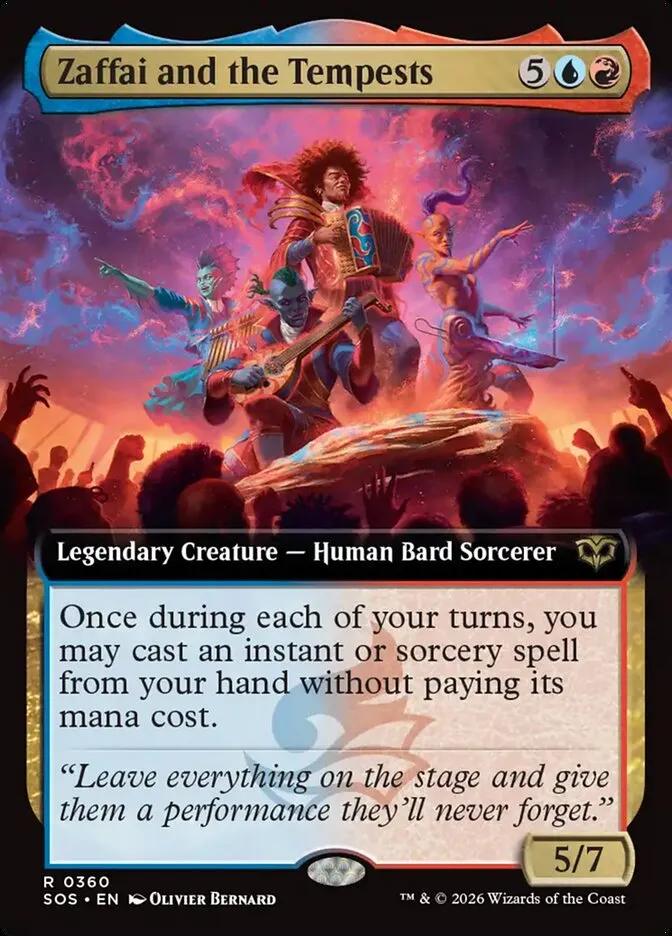 2026 Secrets of Strixhaven Zaffai and the Tempests [Extended Art Foil] rare #360 rare card image