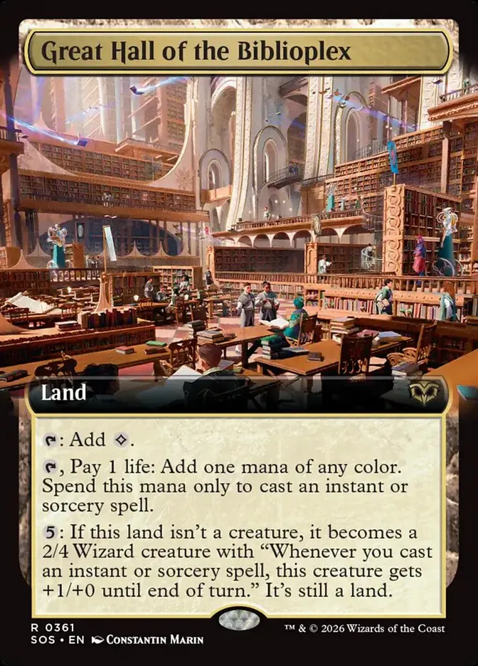 2026 Secrets of Strixhaven Great Hall of the Biblioplex [Extended Art Foil] rare #361 rare card image