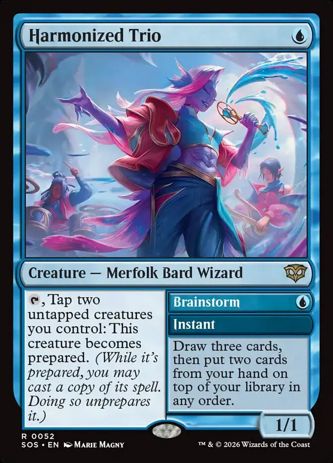 2026 Secrets of Strixhaven Harmonized Trio // Brainstorm rare #52 rare card image