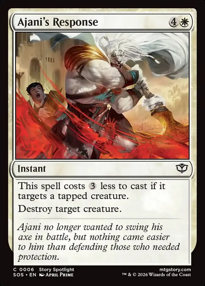 2026 Secrets of Strixhaven Ajani's Response common #6 common card image