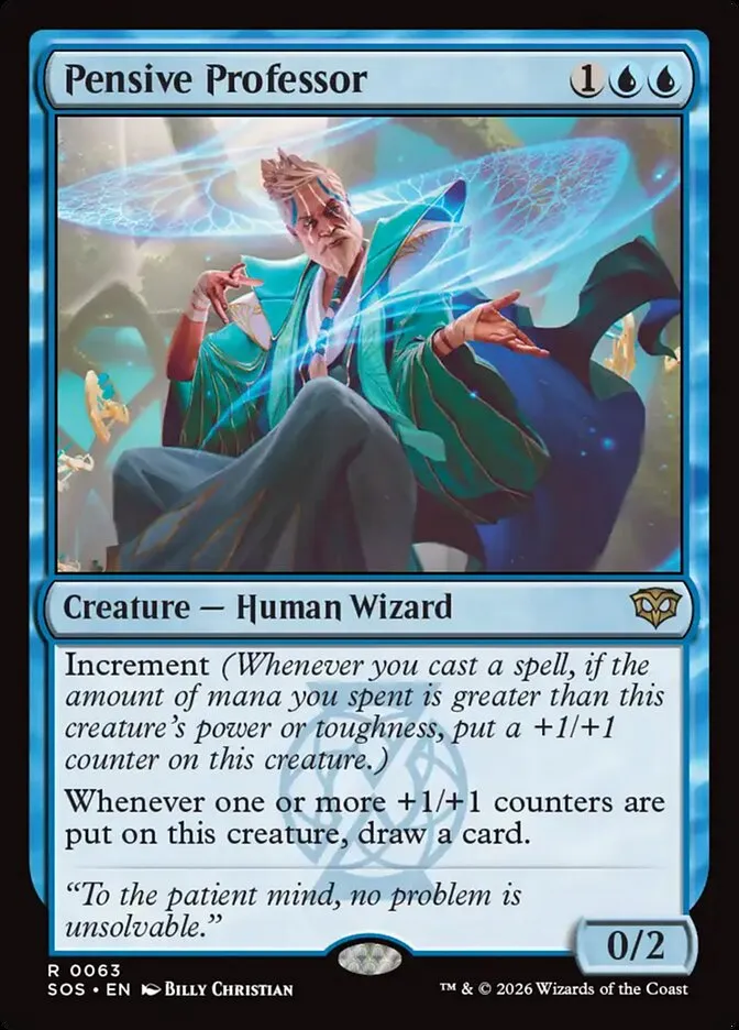 2026 Secrets of Strixhaven Pensive Professor rare #63 rare card image