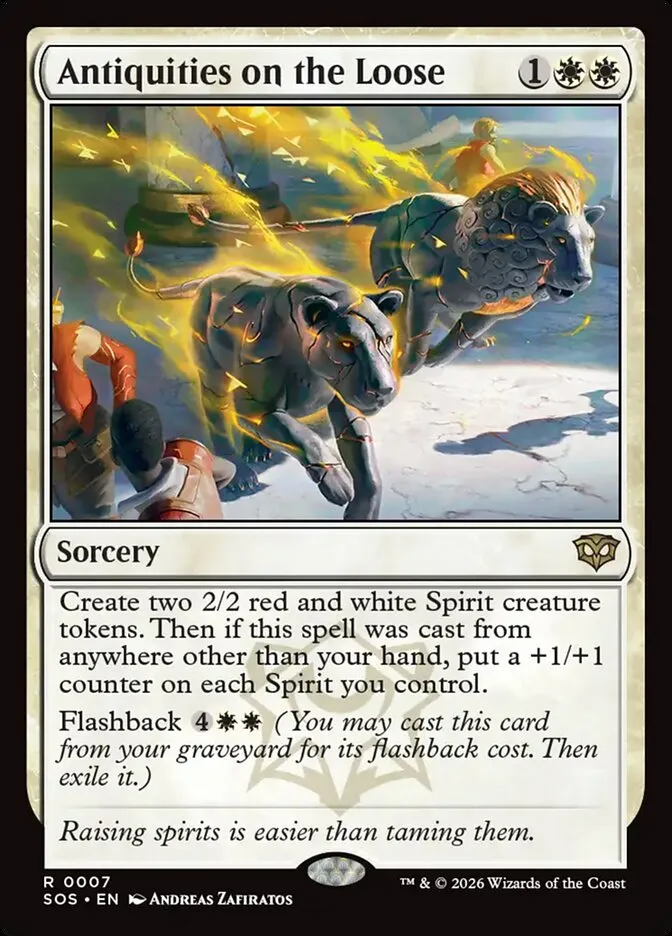 2026 Secrets of Strixhaven Antiquities on the Loose [Promo Foil] rare #7 rare card image