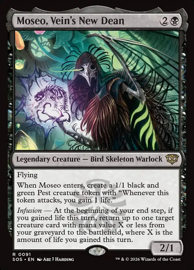 2026 Secrets of Strixhaven Moseo, Vein's New Dean #91 rare card image
