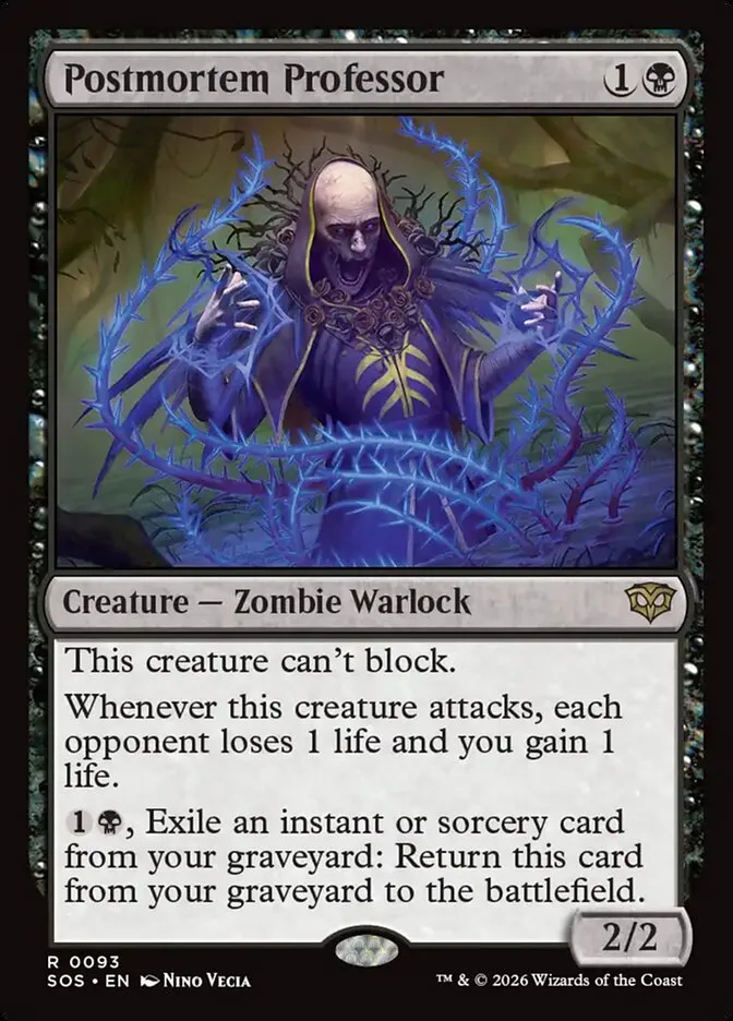 2026 Secrets of Strixhaven Postmortem Professor #93 rare card image