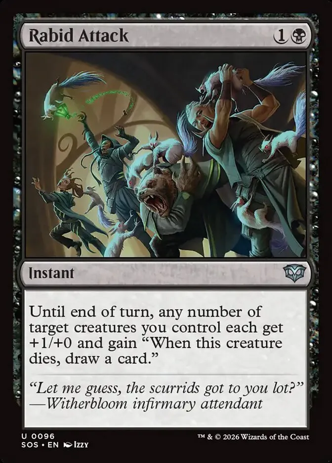 2026 Secrets of Strixhaven Rabid Attack uncommon #96 uncommon card image