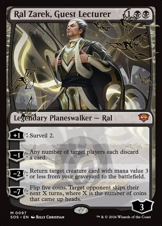 2026 Secrets of Strixhaven Ral Zarek, Guest Lecturer mythic #97 mythic card image