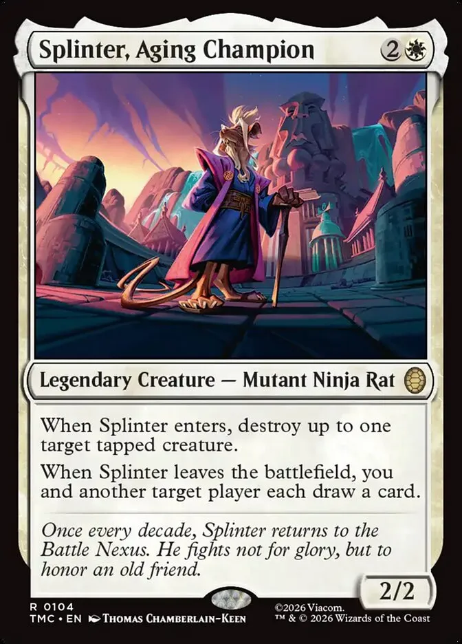 2026 Teenage Mutant Ninja Turtles Eternal Splinter, Aging Champion #104 rare card image