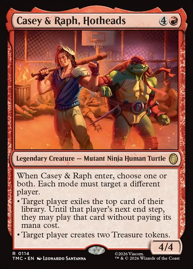 2026 Teenage Mutant Ninja Turtles Eternal Casey & Raph, Hotheads #114 rare card image
