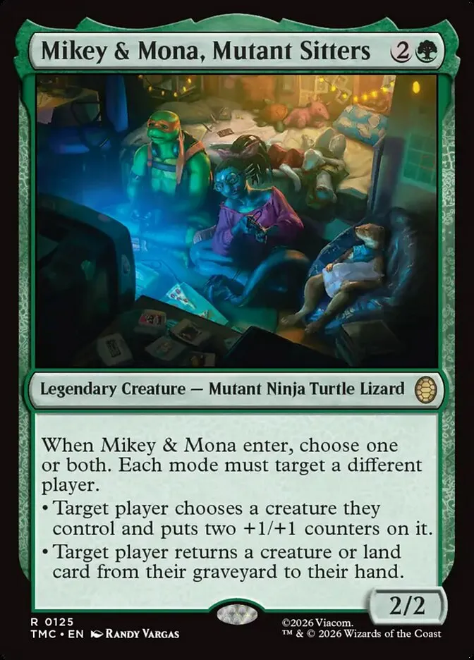 2026 Teenage Mutant Ninja Turtles Eternal Mikey & Mona, Mutant Sitters #125 rare card image