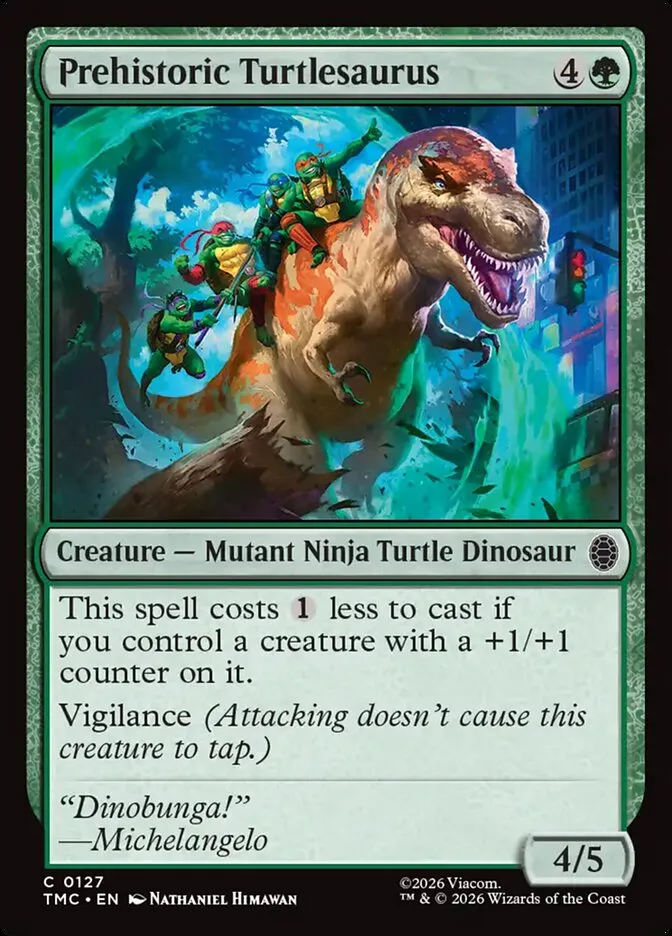 2026 Teenage Mutant Ninja Turtles Eternal Prehistoric Turtlesaurus #127 common card image