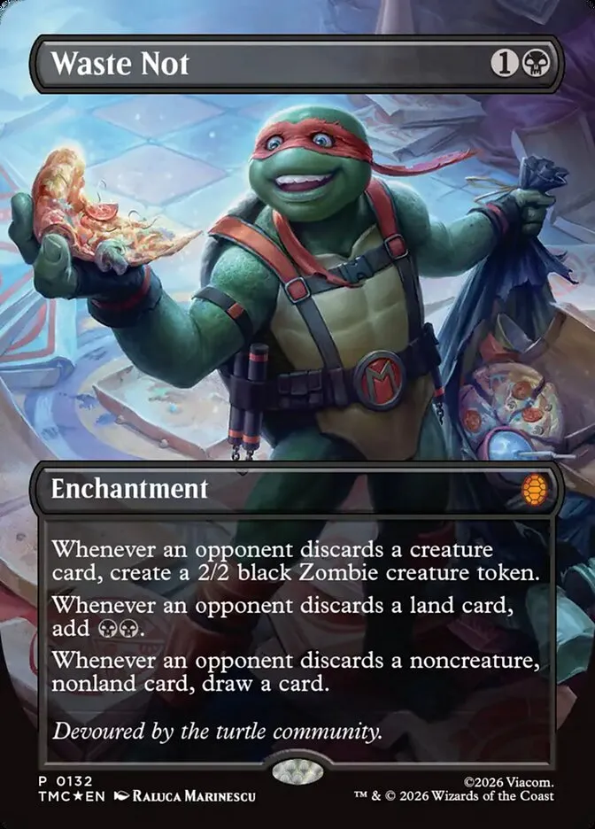 2026 Teenage Mutant Ninja Turtles Eternal Waste Not #132 mythic card image