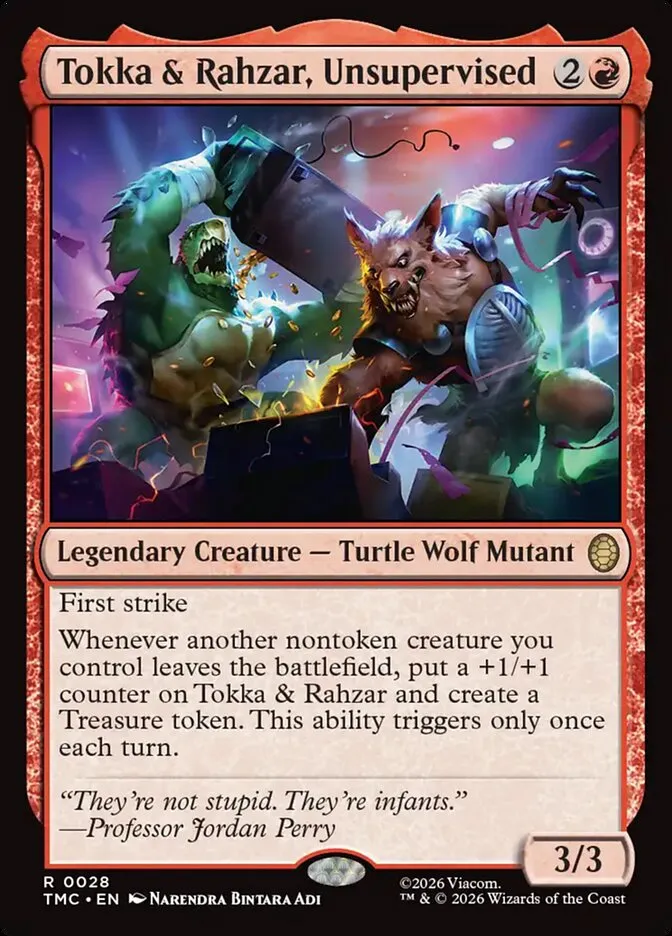 2026 Teenage Mutant Ninja Turtles Eternal Tokka & Rahzar, Unsupervised #28 rare card image