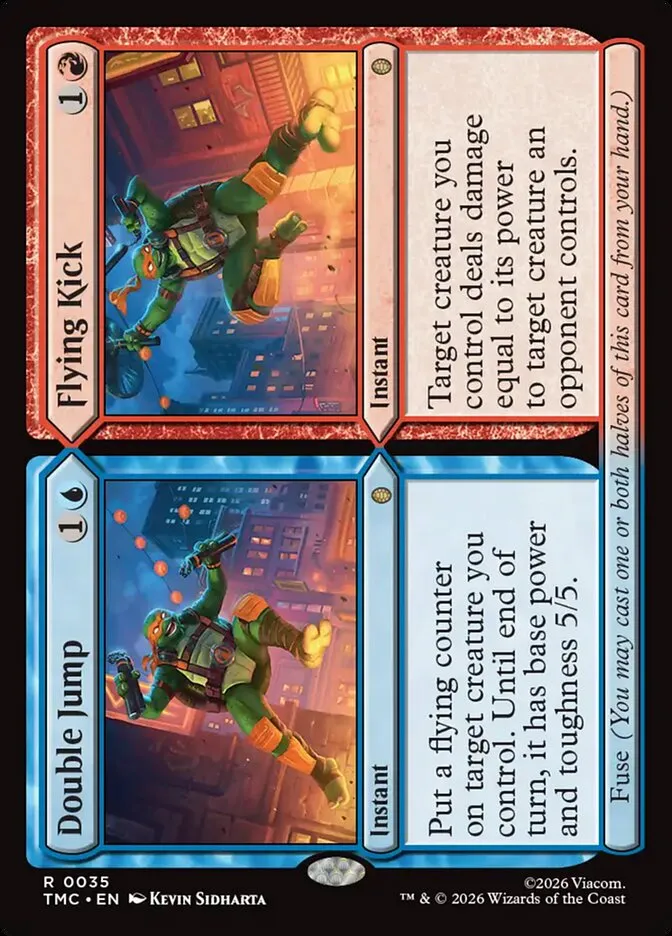2026 Teenage Mutant Ninja Turtles Eternal Double Jump // Flying Kick #35 rare card image