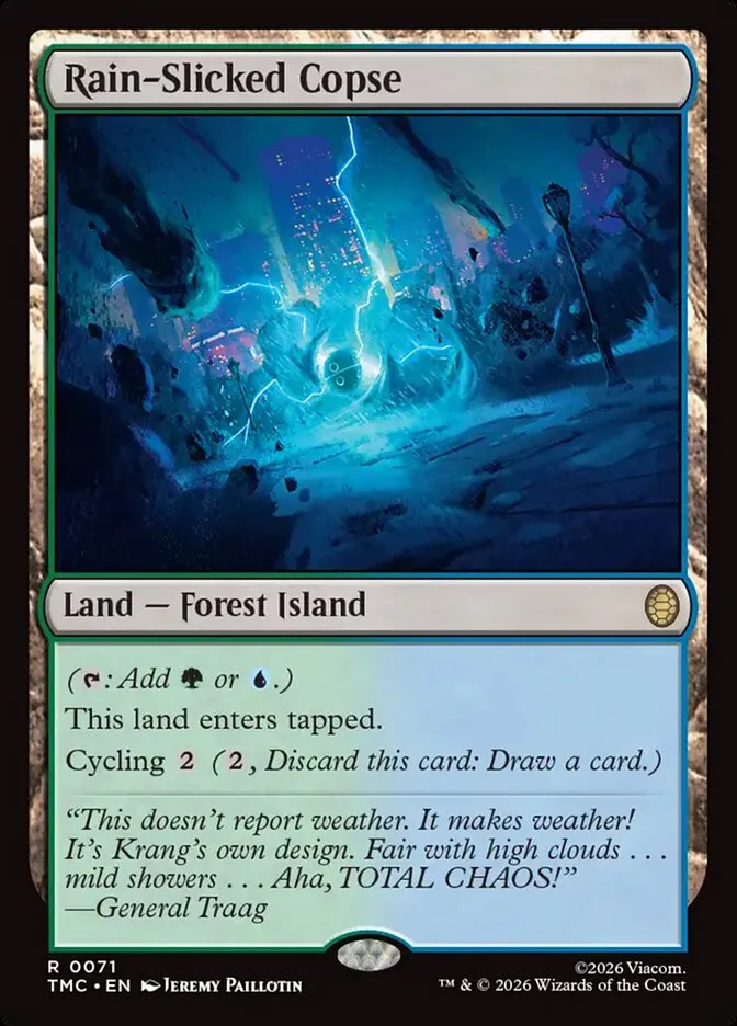 2026 Teenage Mutant Ninja Turtles Eternal Rain-Slicked Copse #71 rare card image