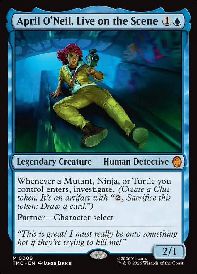 2026 Teenage Mutant Ninja Turtles Eternal April O'Neil, Live on the Scene #9 mythic card image