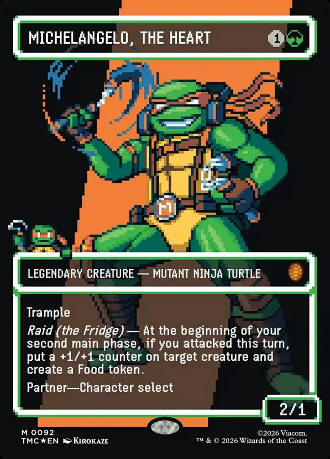 2026 Teenage Mutant Ninja Turtles Eternal Michelangelo, the Heart #92 mythic card image