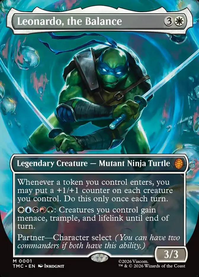 2026 Teenage Mutant Ninja Turtles Eternal Leonardo, the Balance #1 mythic card image