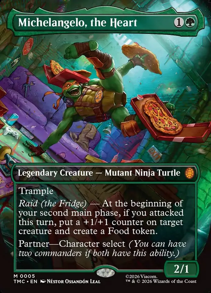 2026 Teenage Mutant Ninja Turtles Eternal Michelangelo, the Heart #5 mythic card image
