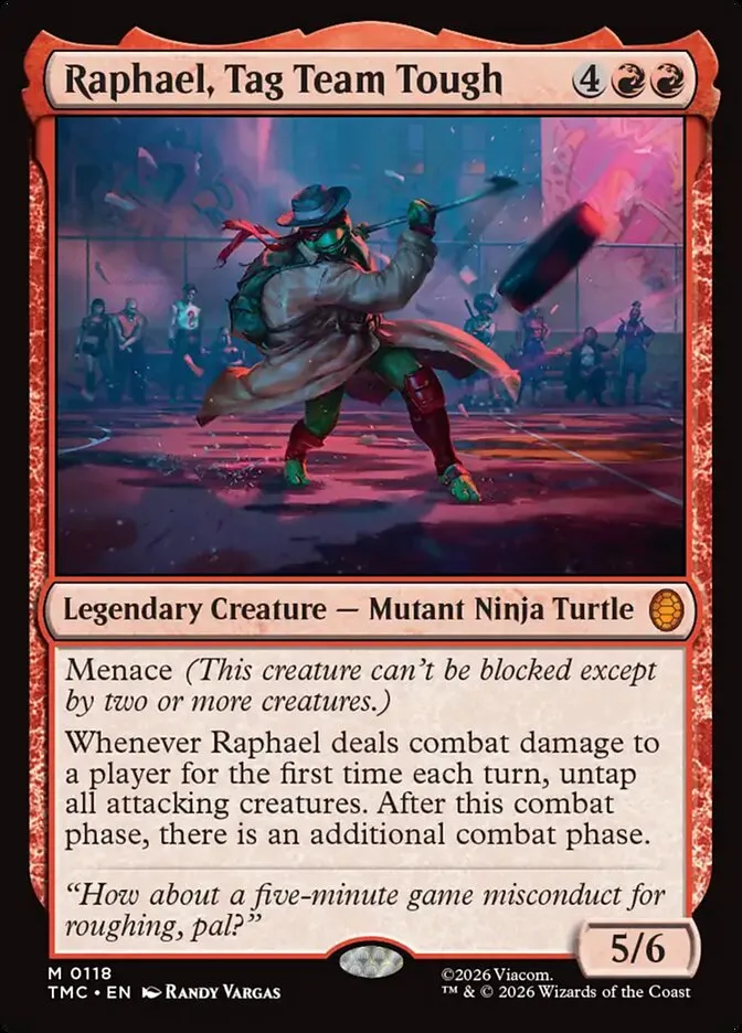 2026 Teenage Mutant Ninja Turtles Eternal Raphael, Tag Team Tough #118 mythic card image