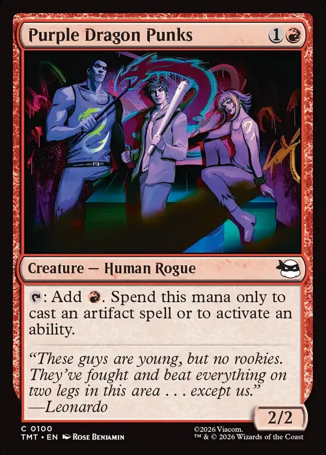 2026 Teenage Mutant Ninja Turtles Purple Dragon Punks [Foil] common #100 common card image