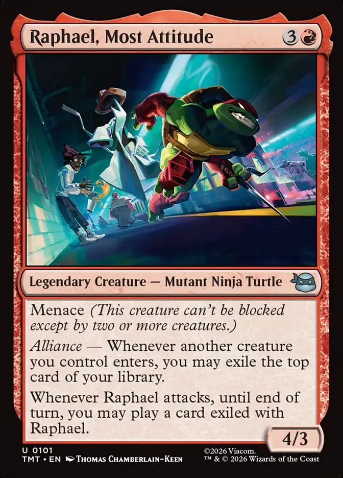 2026 Teenage Mutant Ninja Turtles Raphael, Most Attitude uncommon #101 uncommon card image