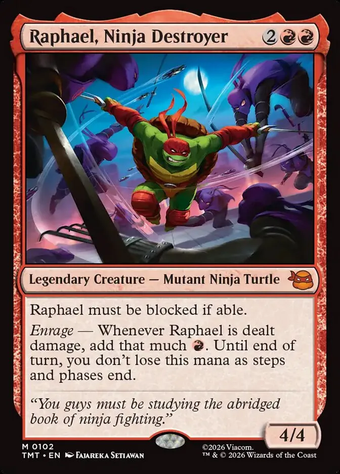 2026 Teenage Mutant Ninja Turtles Raphael, Ninja Destroyer mythic #102 mythic card image