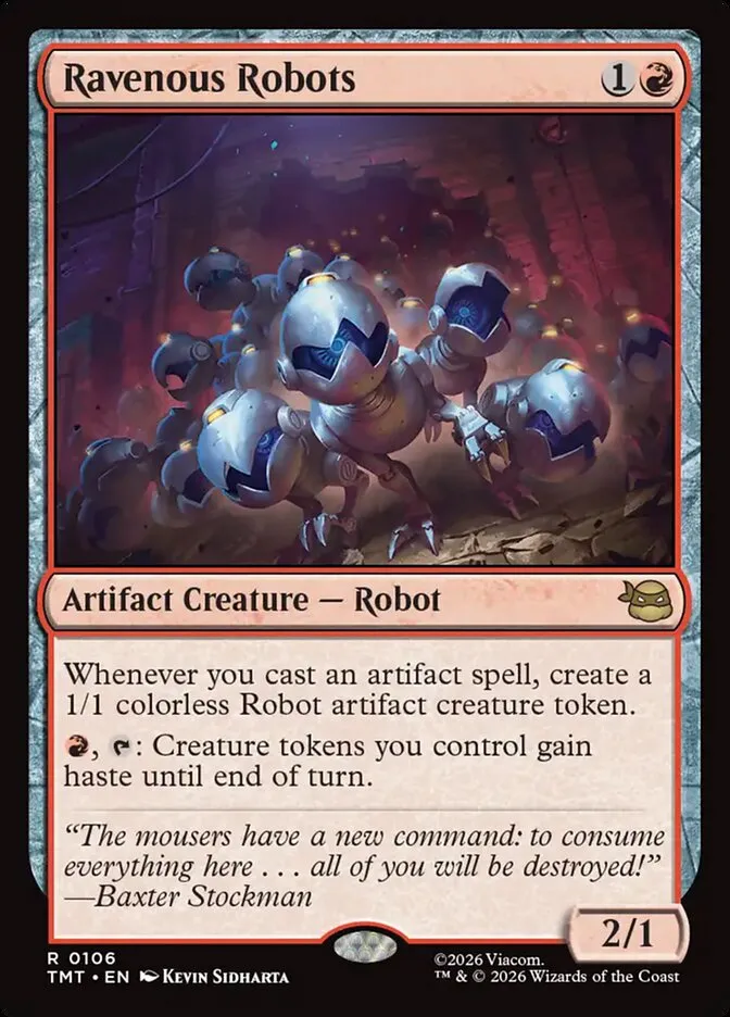 2026 Teenage Mutant Ninja Turtles Ravenous Robots #106 rare card image