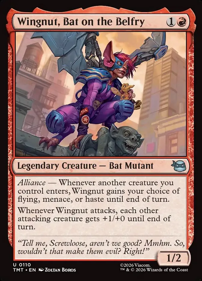2026 Teenage Mutant Ninja Turtles Wingnut, Bat on the Belfry #110 uncommon card image