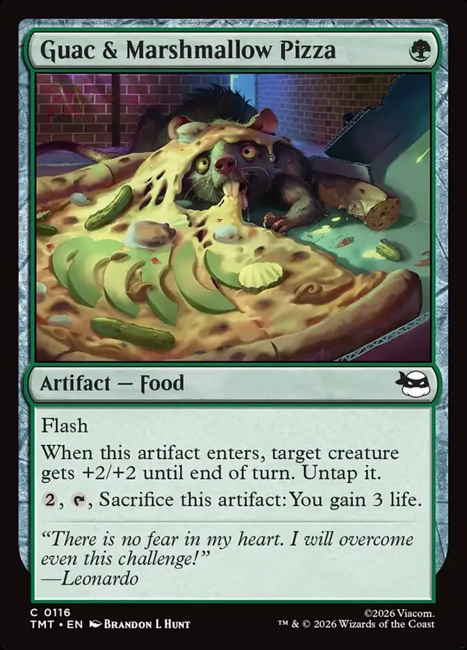 2026 Teenage Mutant Ninja Turtles Guac & Marshmallow Pizza #116 common card image