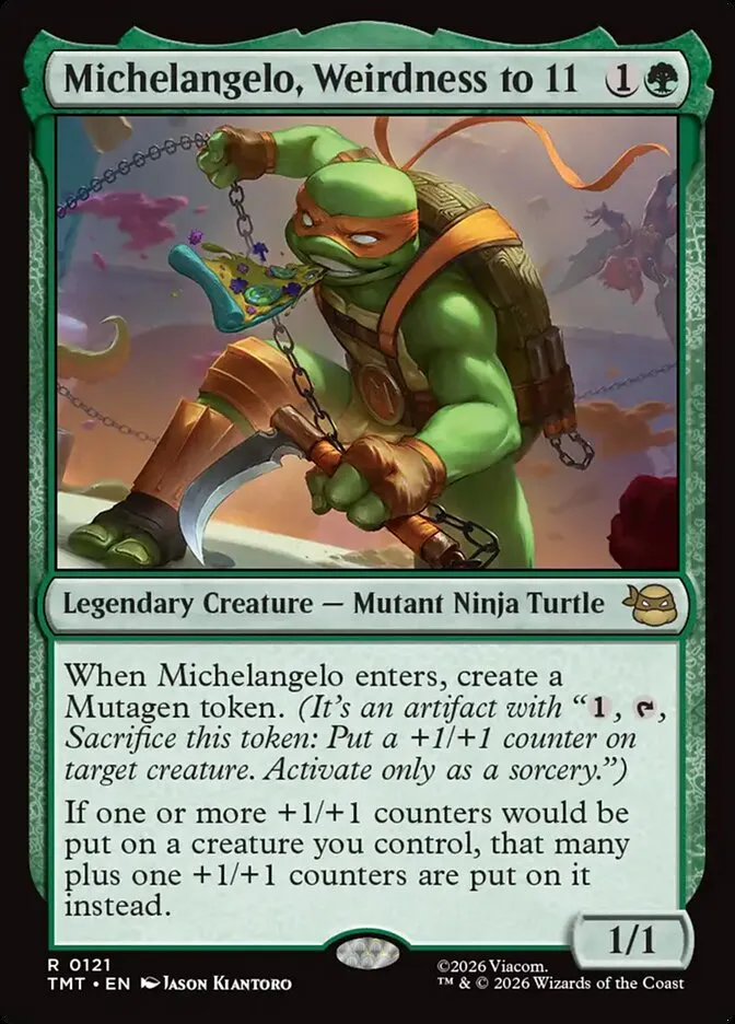 2026 Teenage Mutant Ninja Turtles Michelangelo, Weirdness to 11 #121 rare card image
