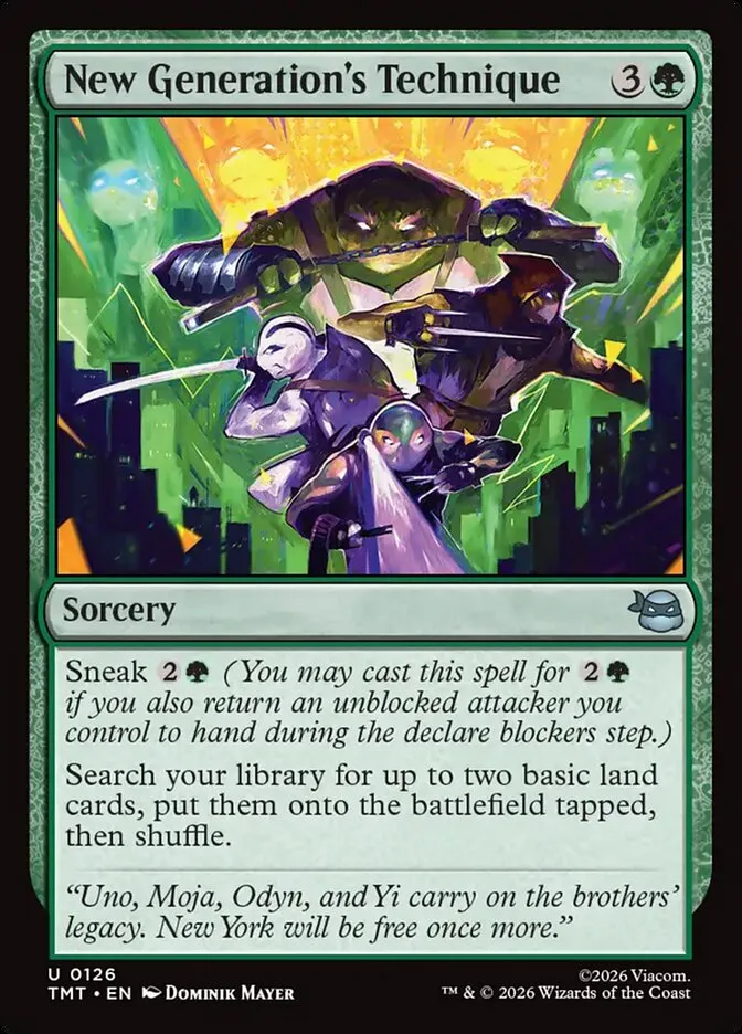 2026 Teenage Mutant Ninja Turtles New Generation's Technique #126 uncommon card image