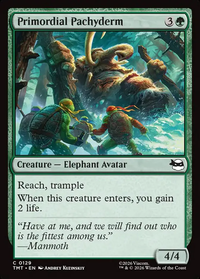 2026 Teenage Mutant Ninja Turtles Primordial Pachyderm #129 common card image