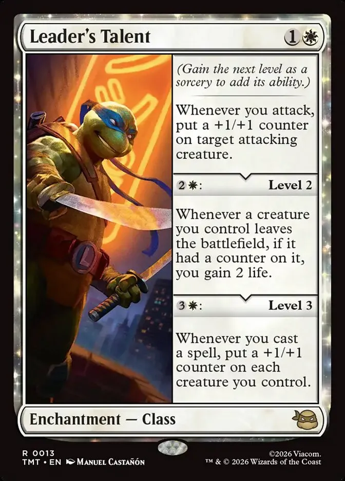 2026 Teenage Mutant Ninja Turtles Leader's Talent #13 rare card image
