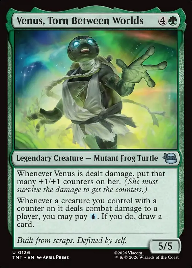 2026 Teenage Mutant Ninja Turtles Venus, Torn Between Worlds #136 uncommon card image