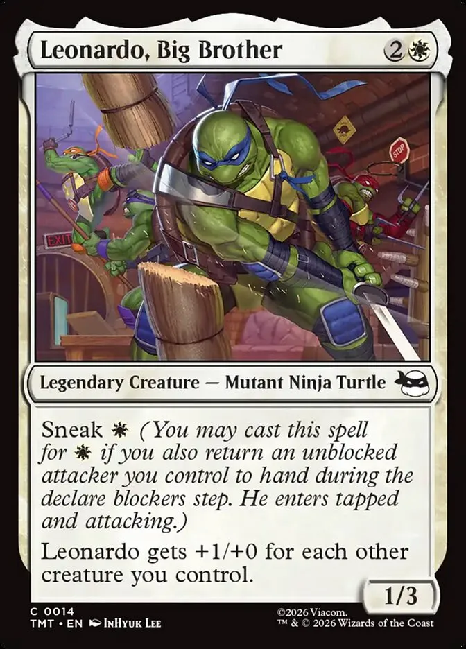 2026 Teenage Mutant Ninja Turtles Leonardo, Big Brother #14 common card image