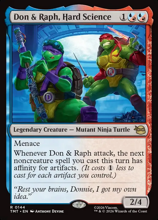 2026 Teenage Mutant Ninja Turtles Don & Raph, Hard Science #144 rare card image