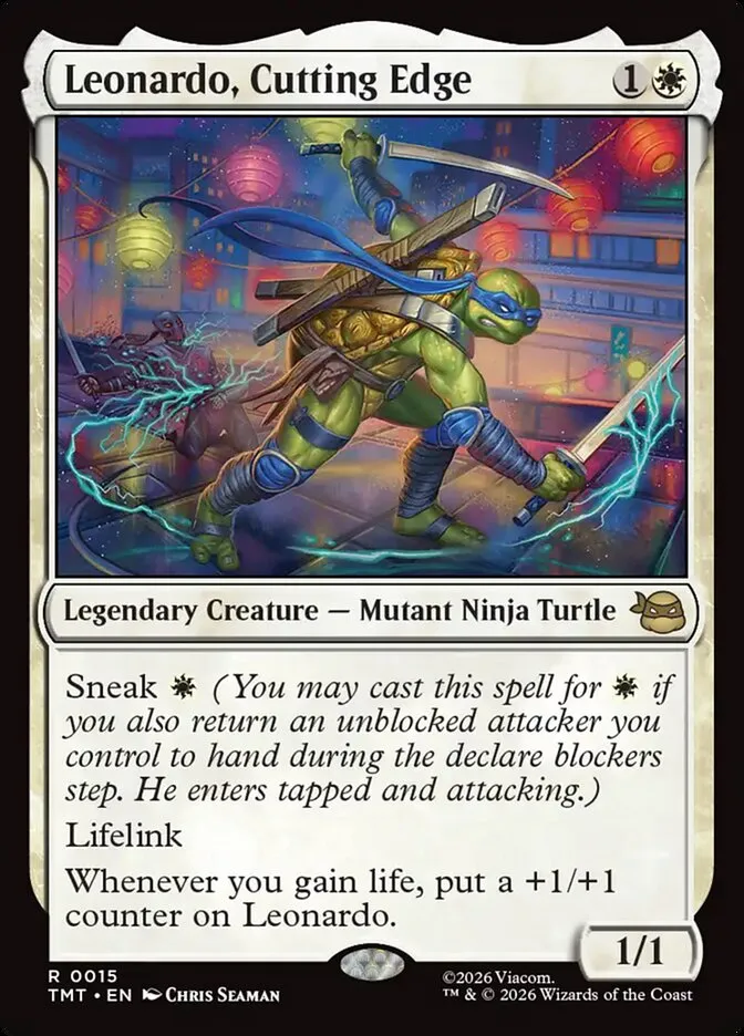2026 Teenage Mutant Ninja Turtles Leonardo, Cutting Edge #15 rare card image