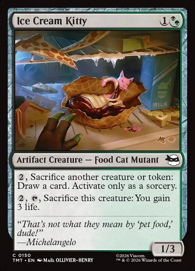 2026 Teenage Mutant Ninja Turtles Ice Cream Kitty #150 common card image