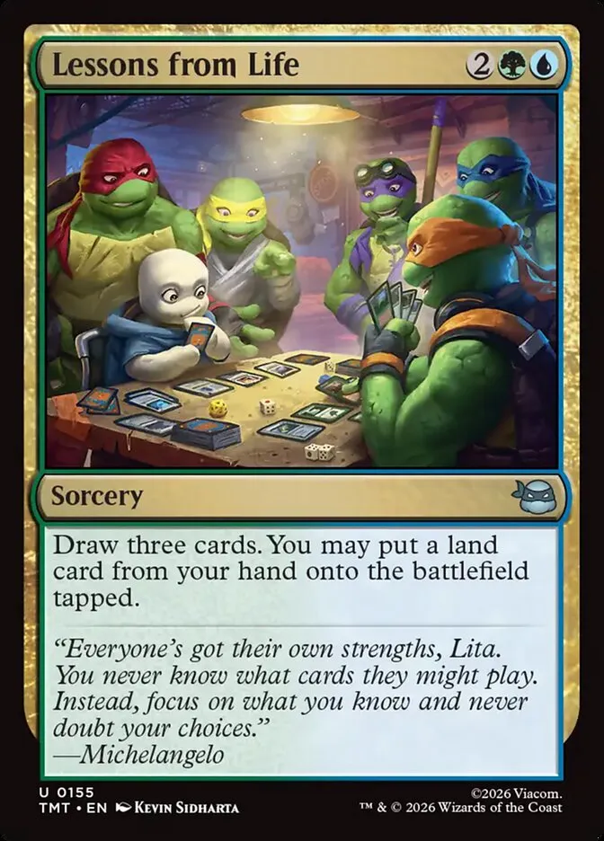 2026 Teenage Mutant Ninja Turtles Lessons from Life #155 uncommon card image
