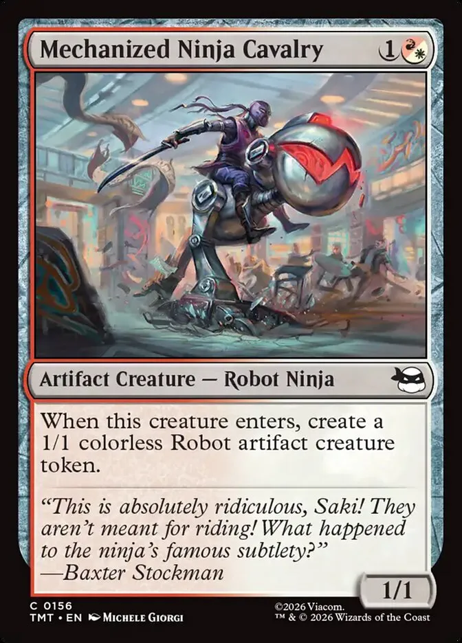 2026 Teenage Mutant Ninja Turtles Mechanized Ninja Cavalry #156 common card image
