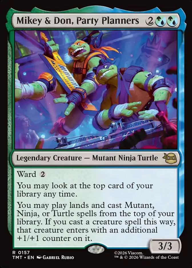 2026 Teenage Mutant Ninja Turtles Mikey & Don, Party Planners #157 rare card image
